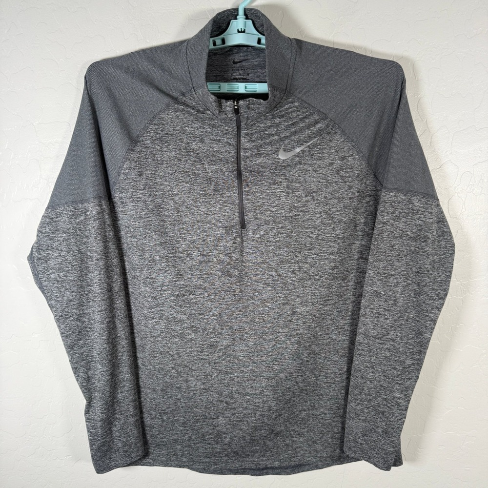 Nike Dri-FIT Running 1/4 Zip Pullover Mens XL Gray CD8273-021 Long Sleeve Shirt